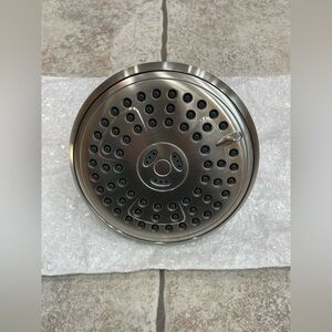 Delta Brushed Metal Shower Head New